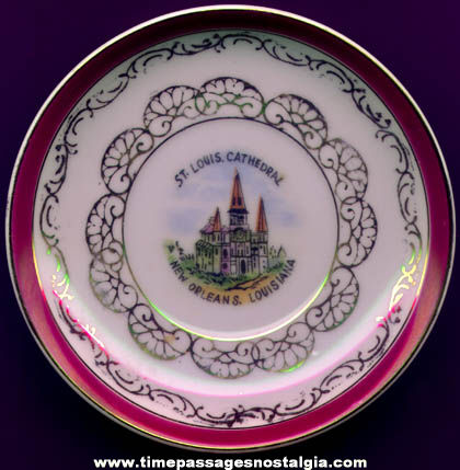 Old Miniature New Orleans Louisiana Advertising Souvenir China Plate