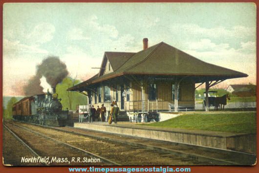 Old Unused Northfield Massachusetts Train & Station Post Card