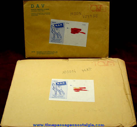 (2) ©1969 Disabled American Veterans Lunar Moon Posters With Envelopes & Bonus