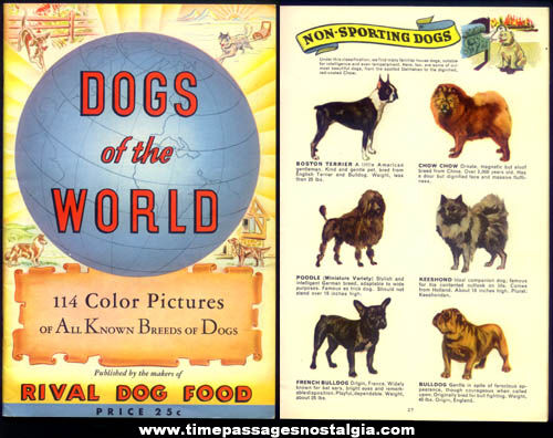 ©1940 Rival Dog Food Advertising Premium Dogs of the World Booklet
