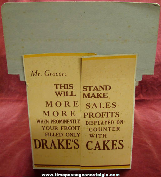 Large Old Drake’s Cakes Advertising Cardboard Store Display
