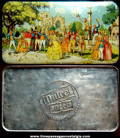 Colorful Old Dulcet Sweets English Candy Advertising Tin Container Box