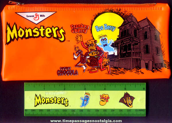 ©1983 General Mills Monster Cereal Advertising Premium Vinyl Pencil Bag & Ruler