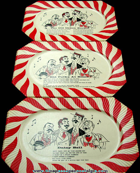 (24) Colorful 1960 Unused Barber Shop Quartet Paper Plates