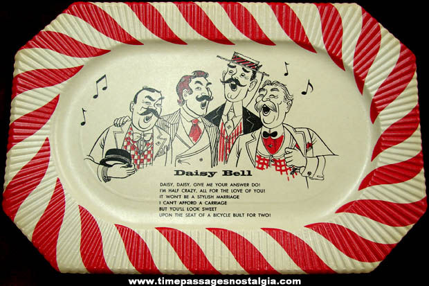 (24) Colorful 1960 Unused Barber Shop Quartet Paper Plates