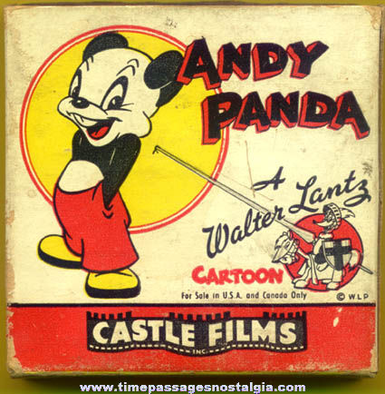 Old Boxed Walter Lantz Andy Panda’s Pop Castle 16mm Cartoon Film