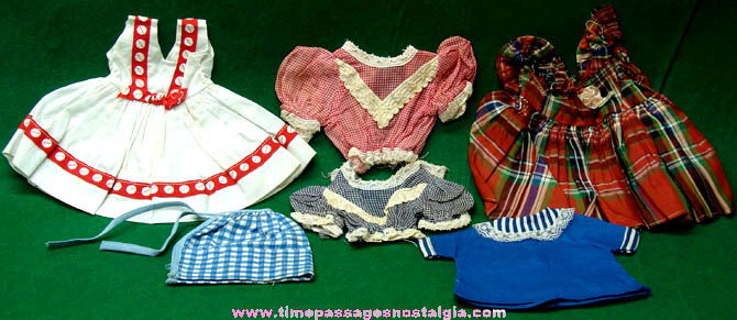 (6) Old Toy Doll Clothing Items