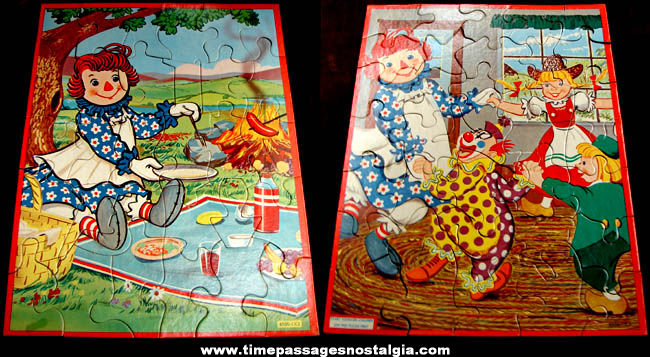 1954 Boxed Set Of (3) Raggedy Ann & Andy Jigsaw Puzzles