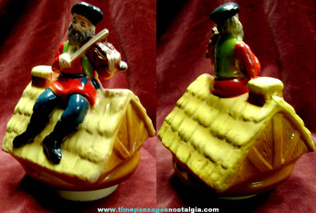 Old Painted Fiddler On The Roof Musical Figurine