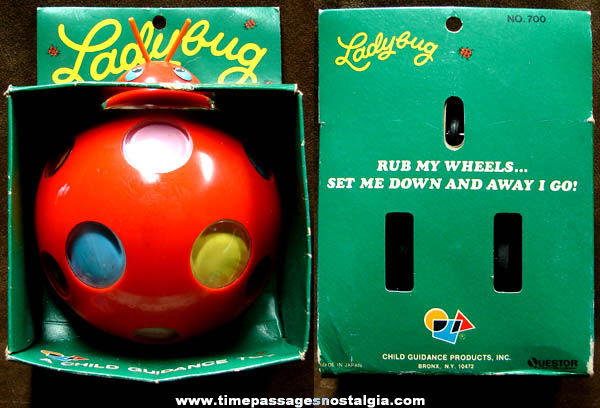 Old Boxed Child Guidance Lady Bug Friction Toy