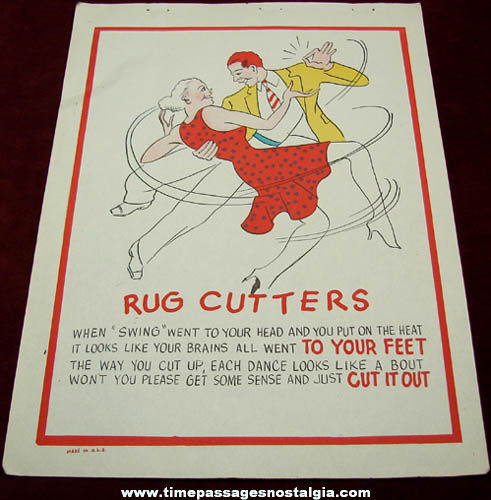 Old Salesman Sample Rug Cutters Comic Valentine