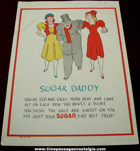 Old Salesman Sample Sugar Daddy Comic Valentine