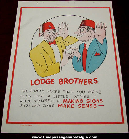 Old Salesman Sample Lodge Brothers Comic Valentine