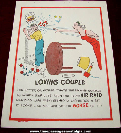 Old Salesman Sample Loving Couple Comic Valentine