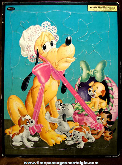 1954 Walt Disney Pluto With Puppies Frame Tray Jigsaw Puzzle