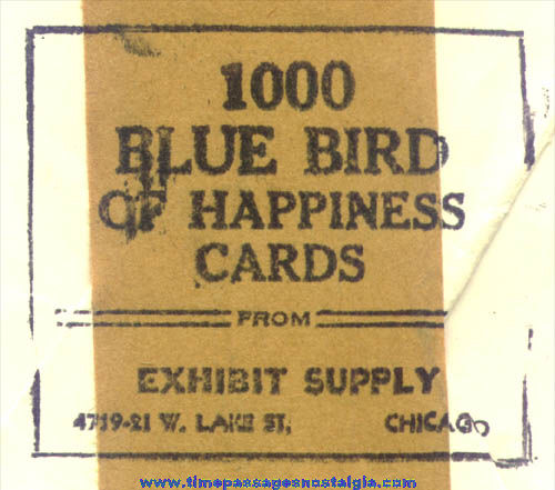 (50) 1943 Blue Bird of Happiness Exhibit Supply Arcade Fortune Cards