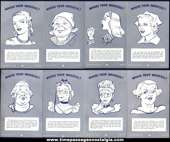 (32) 1946 Who’s Your Whoosis For Men Exhibit Supply Arcade Cards