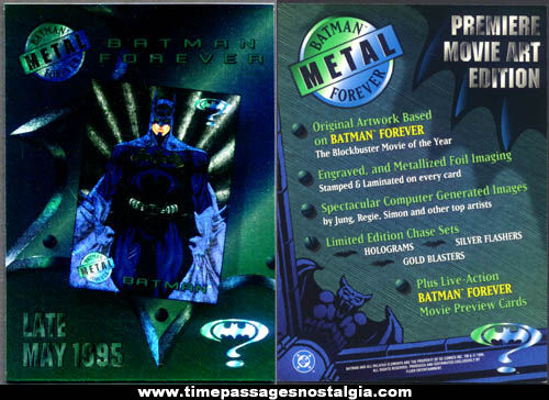 Large ©1995 Batman Forever Premiere Movie Art Edition Advertising Trading Card
