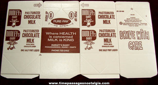 (5) Old Unused Half Pint Chocolate Milk Advertising Cartons