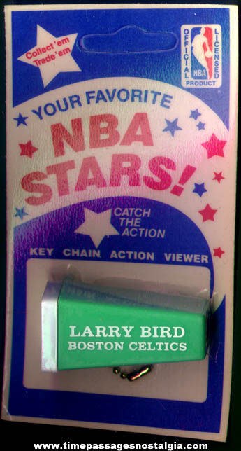 Old Unopened Larry Bird Boston Celtics Basketball Keychain Viewer