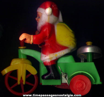 Colorful Old Santa Claus On Tricycle Wind Up Novelty Bell Toy
