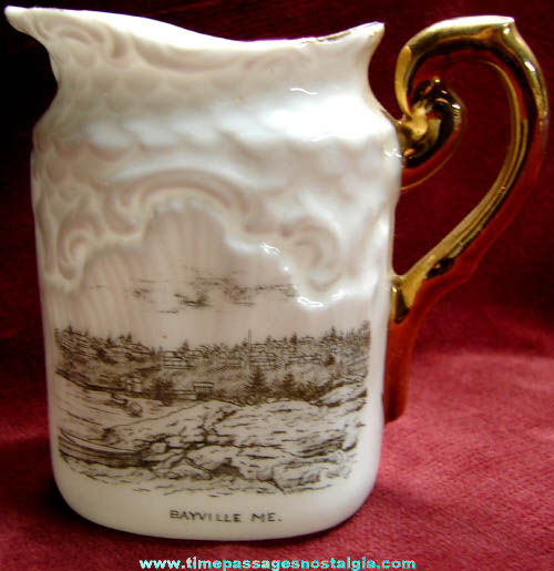 Old Bayville Maine Austrian Made Souvenir Creamer Pitcher