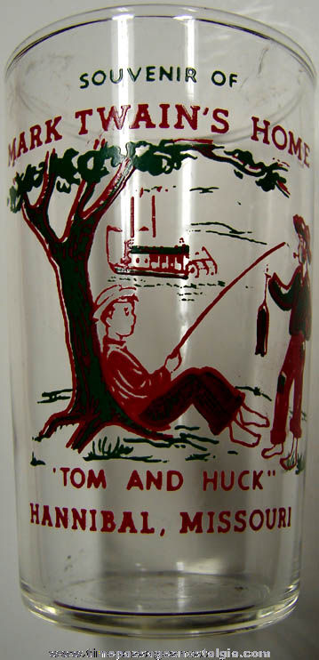 Old Mark Twain Home Hannibal Missouri Souvenir Drink Glass