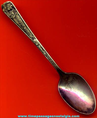 Old Walt Disney Pinocchio & Donkey Childrens Silver Plate Character Spoon