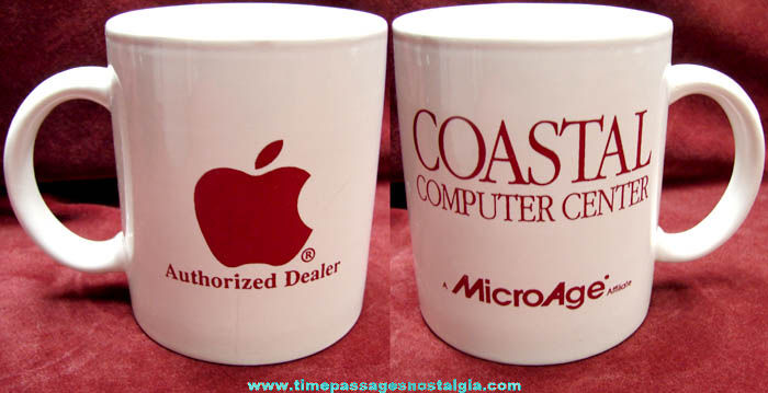 Old Macintosh Apple Computer Dealer Advertising Premium Coffee Cup