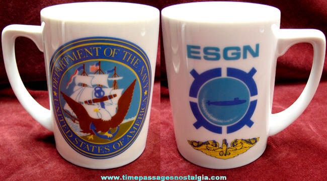 Old United States Navy Submarine Ceramic Coffee Cup