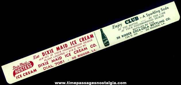 Old Dixie Maid Ice Cream & Club Soda Tin Advertising Paper Clip