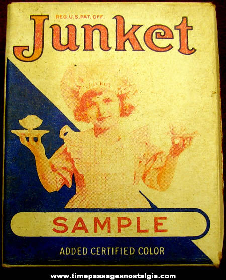 Old Miniature Junket Dessert Sample Advertising Box