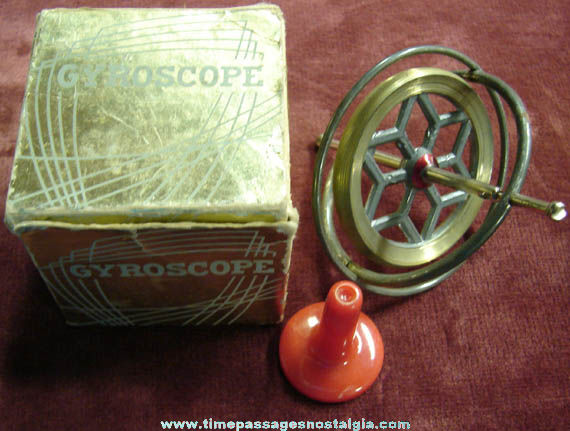 Old Boxed Gyroscope Spinning Toy Top