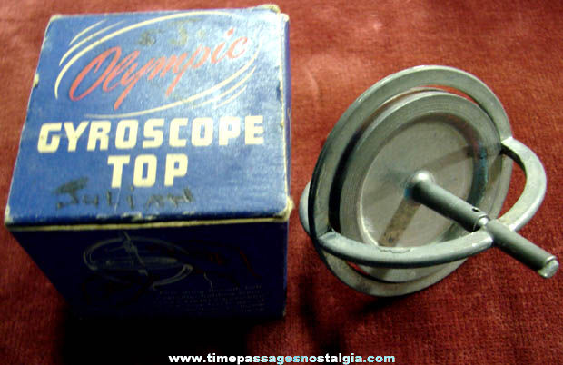 Old Boxed Gyroscope Spinning Toy Top