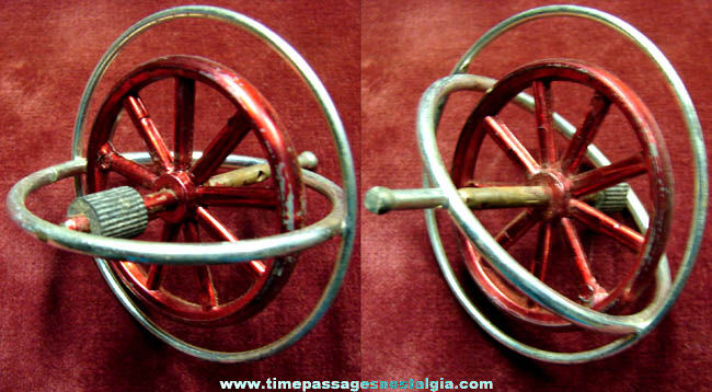 Old Metal Gyroscope Spinning Toy Top