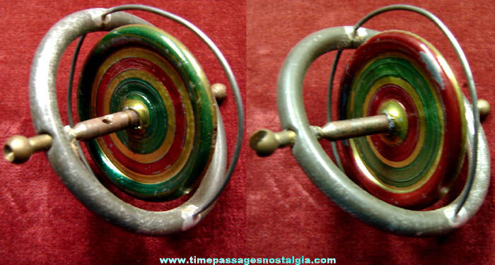 Old Metal Gyroscope Spinning Toy Top