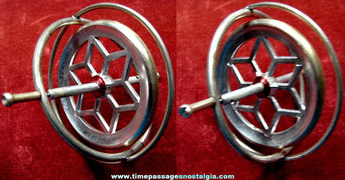 Old Metal Gyroscope Spinning Toy Top