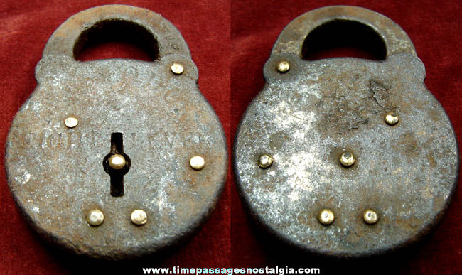 Large Old Steel Railroad Padlock