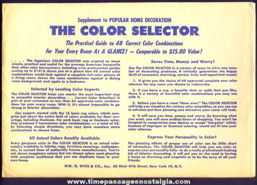 Colorful 1947 Popular Home Decoration Color Selector