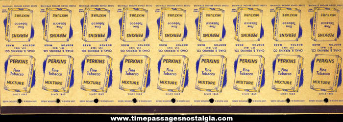 (9) Old Uncut Perkins Tobacco Advertising Match Book Covers