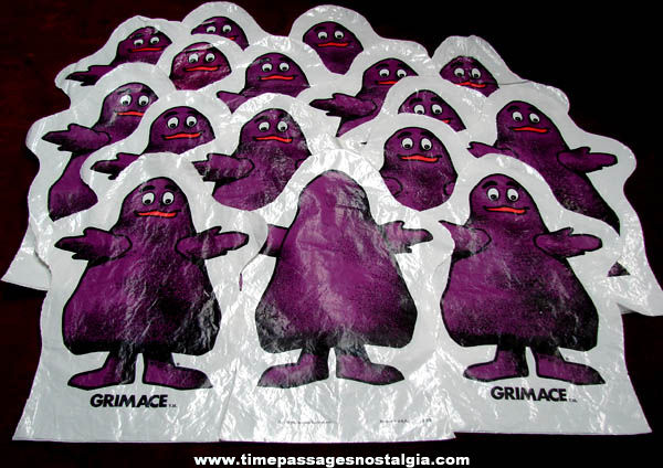 (16) 1976 McDonalds Restaurant Grimace Advertising Character Premium Hand Puppets