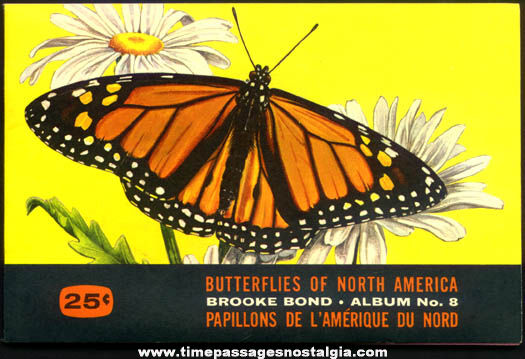 ©1965 Brooke Bond Tea Premium Card Album With (27) Butterflies of North America Cards
