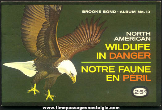 ©1970 Unused Brooke Bond Tea Premium North American Wildlife In Danger Card Album