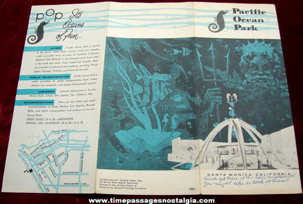 ©1958 Pacific Ocean Park Advertising Souvenir Brochure