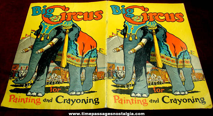 Large Old Big Circus Painting & Crayoning Souvenir Coloring Book