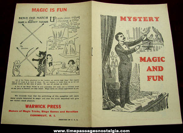 Old Warwick Press Mystery Magic & Fun Advertising Catalog