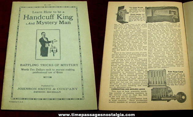Old Johnson Smith & Company Handcuff King and Mystery Man Magic Trick Booklet