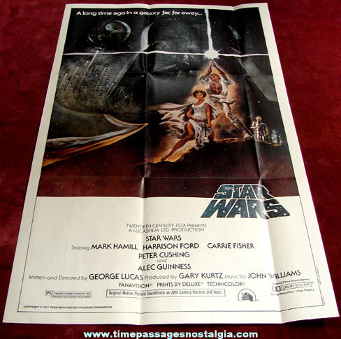 Unused 1977 Star Wars Topps Movie Poster