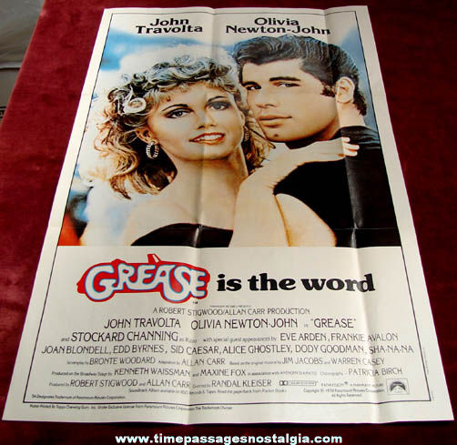 Unused 1978 Grease Topps Movie Poster