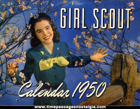 Colorful 1950 Girl Scout & Brownie Calendar